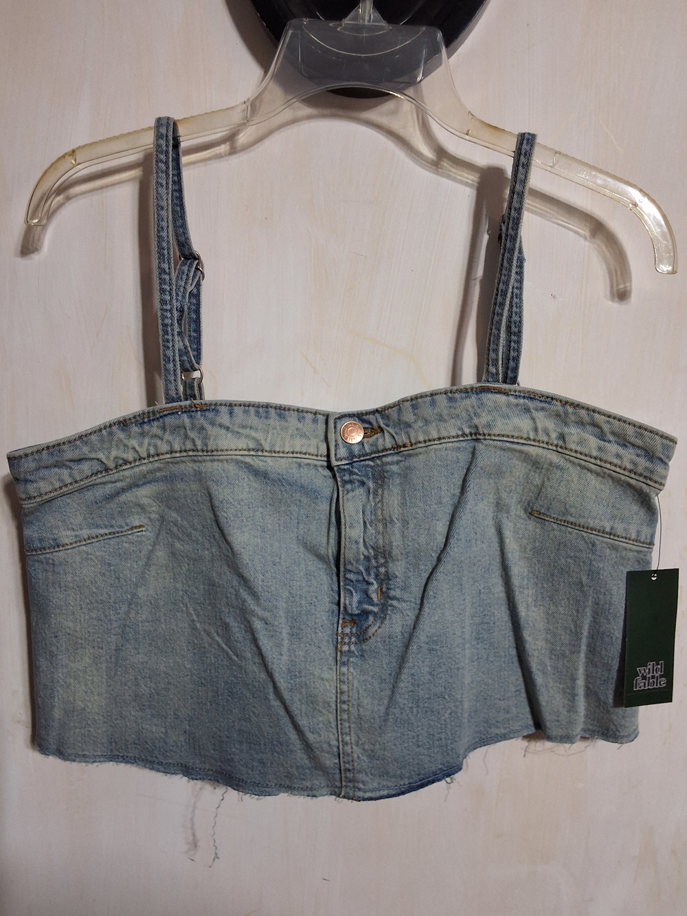 Wild Fable Women’s Light Wash Denim Crop Cami M